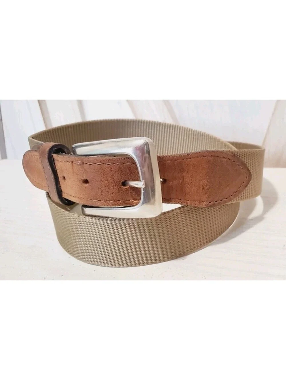 Orvis Leather And Nylon Belt USA Made Mens Size 36 Outdoors